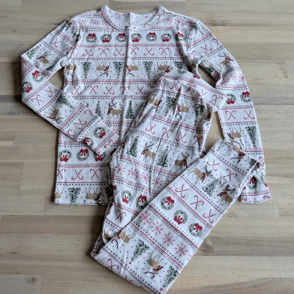 GAP Kids Organic‎ Cotton Holiday, Christmas Pajama Set Size 10